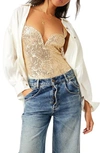 Free People Women's Sparks Fly Sequin Bodysuit In Gold