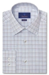David Donahue Regular Fit Check Dress Shirt In Blue/ Sky