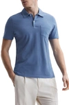 Reiss Mens Dark Airforce Nammos Short-sleeved Cotton Polo Shirt