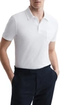 Reiss Mens White Nammos Short-sleeved Cotton Polo Shirt