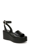 Vince Women's Phillipa Leather Platform Ankle Strap Sandals In Black Leather