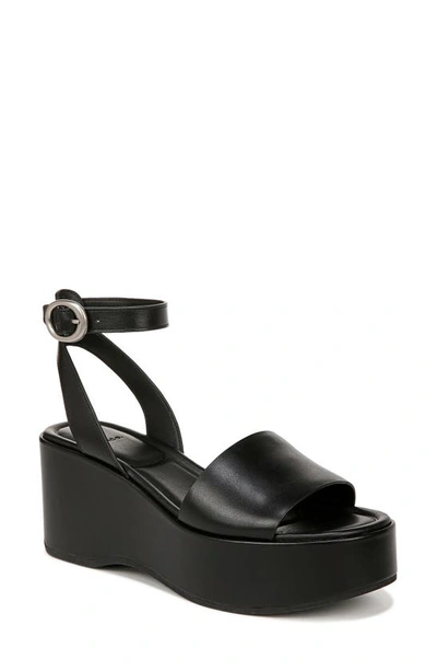 Vince Women's Phillipa Leather Platform Ankle Strap Sandals In Black