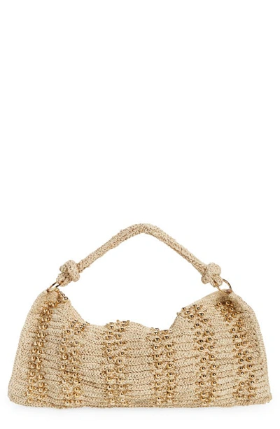 Cult Gaia Hera Zip Raffia Shoulder Bag In Natural