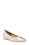 Steve Madden Blair Cap Toe Ballet Flat In Dusty Gold