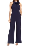 VINCE CAMUTO BOW NECK STRETCH CREPE JUMPSUIT