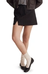 Madewell Wool Blend Miniskirt In Almost Black