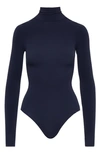 Commando Matte Long-sleeve Turtleneck Bodysuit In Navy