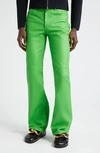Jw Anderson J.w. Anderson Leather Bootcut Trousers In Green
