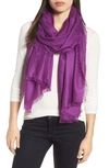 Nordstrom Cashmere & Silk Wrap In Purple Magic