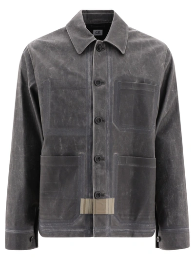 C.p. Company Toob Goggle Cotton Jacket In Grey