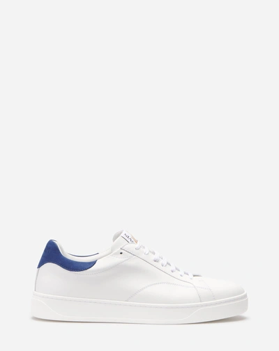 Lanvin Ddb0 Low-top Leather Trainers In White/blue