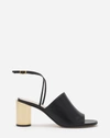 Lanvin Sequence Chunky Mules In Black/gold