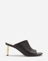 Lanvin Golden Heel Leather Mules With Open Toe In Cocoa
