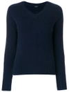 JOSEPH JOSEPH V-NECK CASHMERE JUMPER - BLUE,JF00039912124132