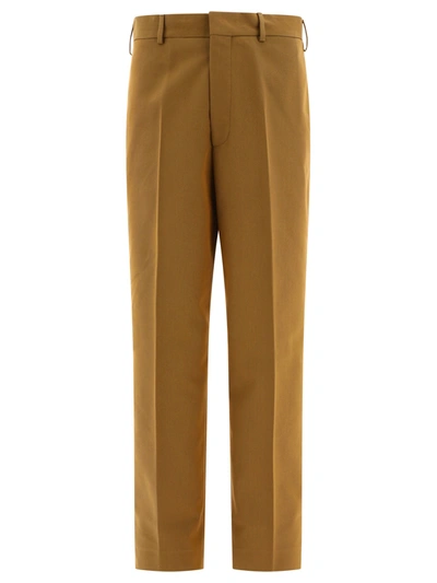Palm Angels Straight-leg Cotton Trousers In Brown