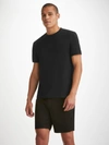 DEREK ROSE DEREK ROSE MEN'S T-SHIRT BARNY PIMA COTTON BLACK