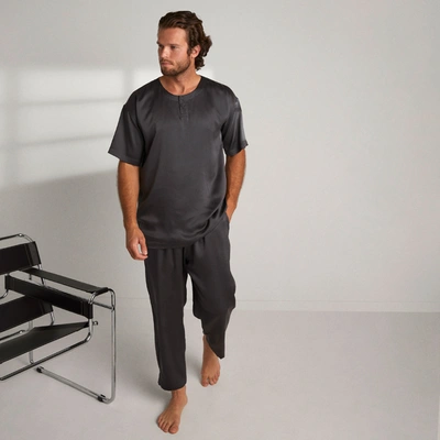Lunya Men's Washable Silk Set In Meditative Grey