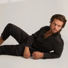 Lunya Men's Washable Silk Button Up Set In Immersed Black