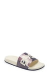 Hugo Boss Bay Slide Sandal In Beige Print