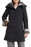 Save The Duck Samantha Hooded Parka With Faux Fur Lining In Black