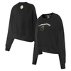 Pro Standard Black Philadelphia 76ers Glam Cropped Pullover Sweatshirt In Black