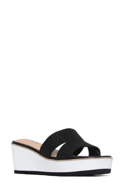 Nydj Raizu Platform Wedge Slide Sandal In Black