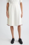 Thom Browne Pleat Back Cotton Sweater Skirt In White