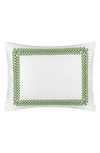 Matouk Astor Braid Matelassé Pillow Sham In Grass