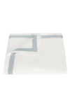 Matouk Ambrose 600 Thread Count Cotton Sateen Duvet Cover In Bone/ Pool