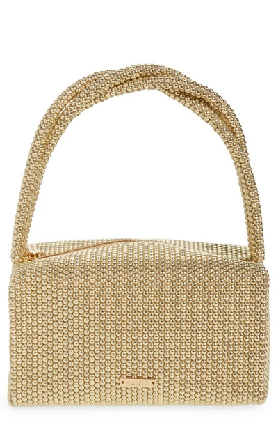 Cult Gaia Sienna Mini Studded Top-handle Bag In Shiny Brass