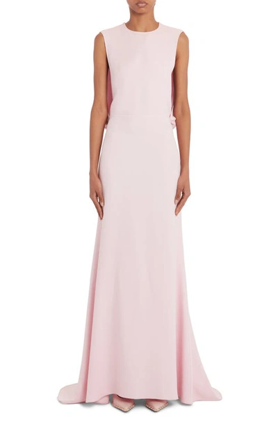 Valentino Draped Open-back Bow Campionari Cady Gown In Pink