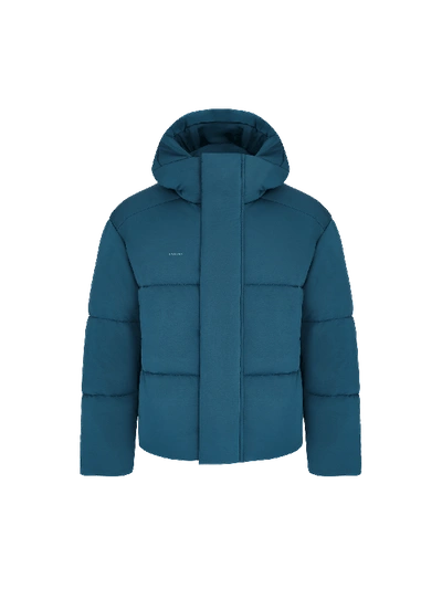 Pangaia Men's Flower-warmth Recycled Nylon Puffer — Storm Blue Xl