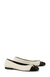 Tory Burch Bow Logo Cap Toe Ballet Flat In Multicolor