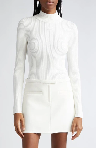 COURRÈGES COURRÈGES MOCK NECK RIB SWEATER