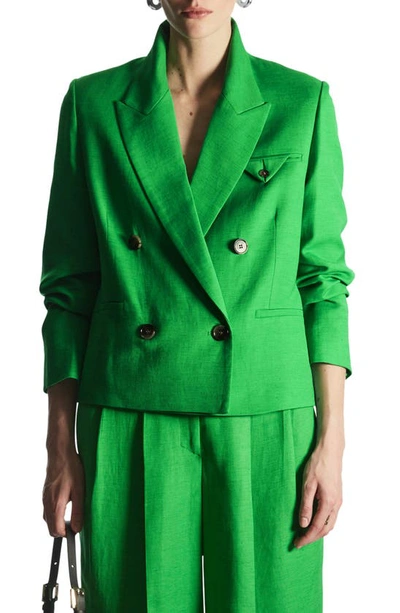 Cos Double Breasted Blazer In Green