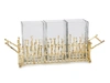 CLASSIC TOUCH DECOR CUTLERY HOLDER WITH GOLD SYMMETRICAL DESIGN