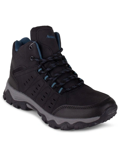 Avalanche Womens Faux Leather Outdoor Hiking Boots In Black