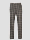 Gucci Wide Trousers In Prince Of Wales In Grey