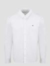 Maison Kitsuné Button Down Classic Shirt With Institutional Fox H Clothing In White