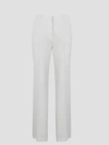 Alberta Ferretti Tailored Enver Satin Trousers In White