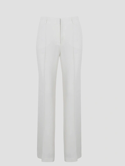 Alberta Ferretti Tailored Enver Satin Trousers In White