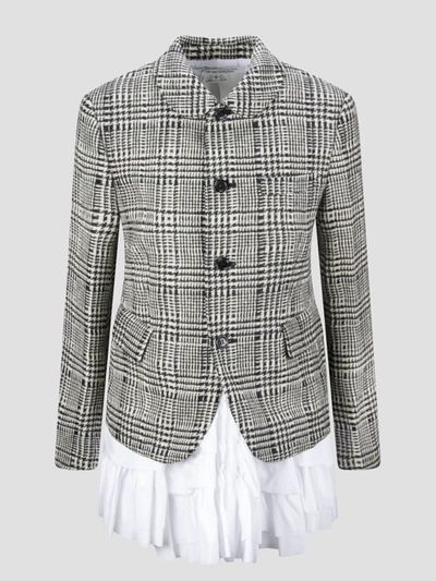 Comme Des Garcon Wool Tweed Shirt Jacket In Gray