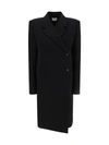 Khaite Kento Wool Blend Long Coat In Black