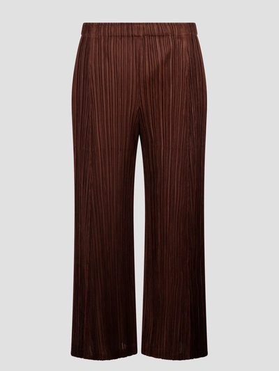 Issey Miyake Thicker Bottoms Trousers In Brown