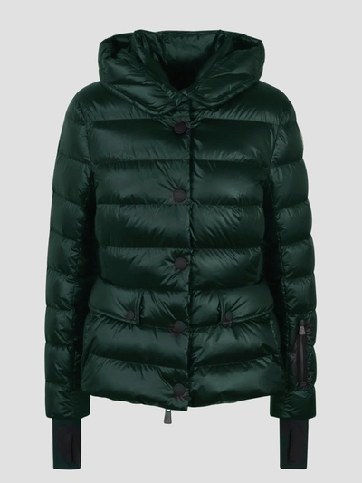 Moncler Grenoble Armoniques Logo Patch Down Jacket In Green