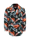 Maison Margiela Mm4 Double-breasted Over Jacket With Floral Motif In 616s