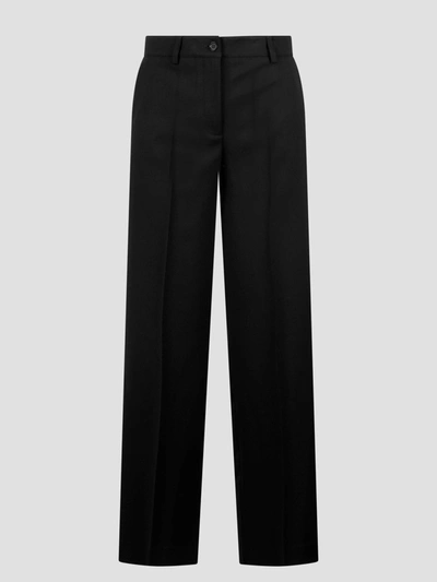 P.a.r.o.s.h Twill Wide Tailored Trousers In Black