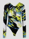 Coperni Abstract-print Twist-front Bodysuit In Multicolour