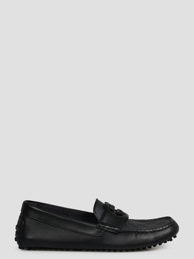 Gucci Interlocking G Driving Shoes In Black