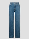 Burberry Woman Jeans Blue Size 25 Cotton, Calfskin In Blue